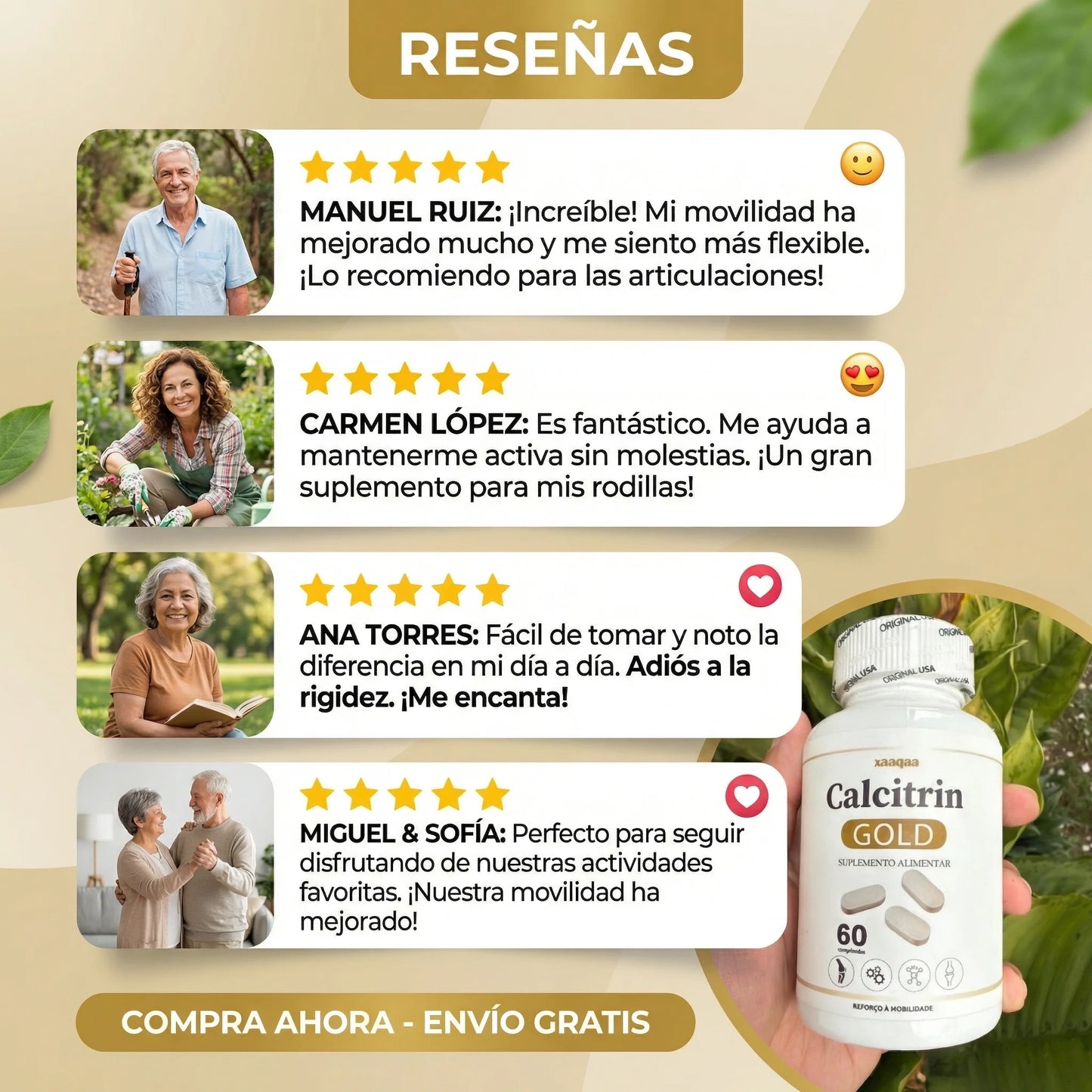 Calcitrin Gold® - Más estabilidad, menos dolor, mejor movimiento - 60 capsulas